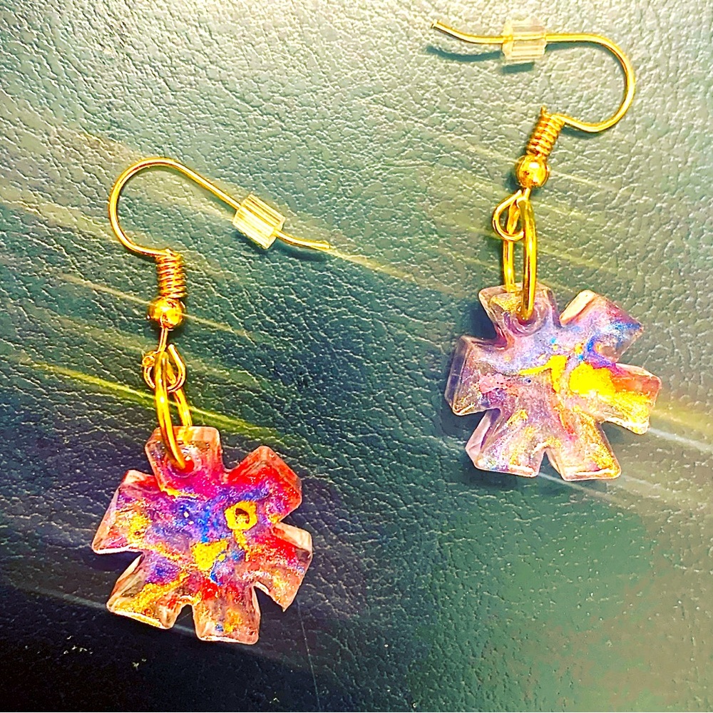 Colored Drop Earrings Handmade